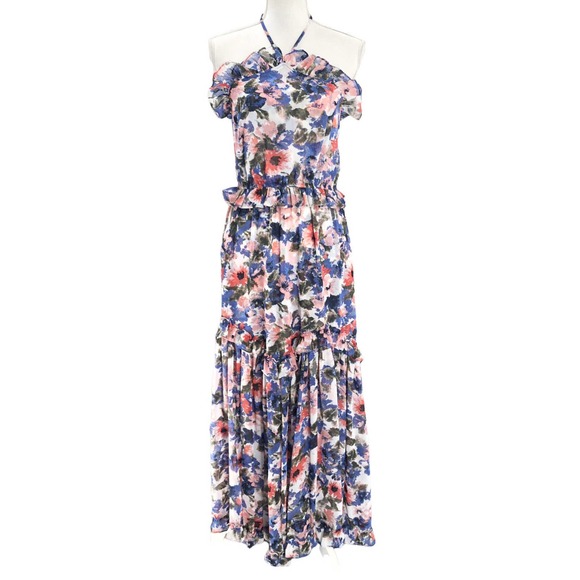 🚨Misa Los Angeles X Revolve NEW Womens Size Large Dallin Dress Tie Dye Floral - Picture 2 of 12